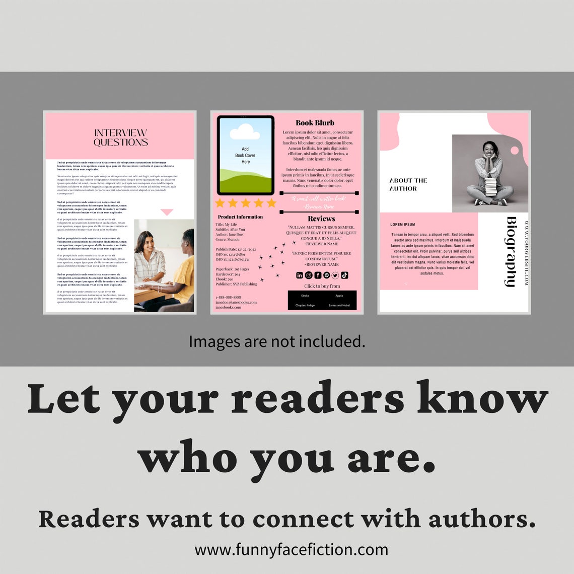 Author Media Kit Template for Writers Canva Author Media Kit Etsy