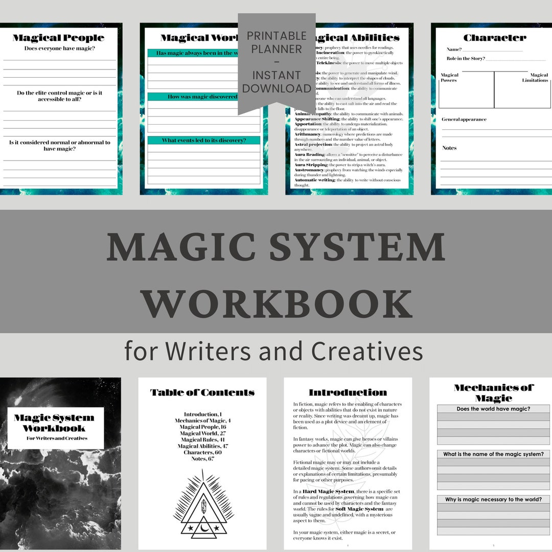 Magic Workbook for Writers, Magic System Workbook for Writers and ...