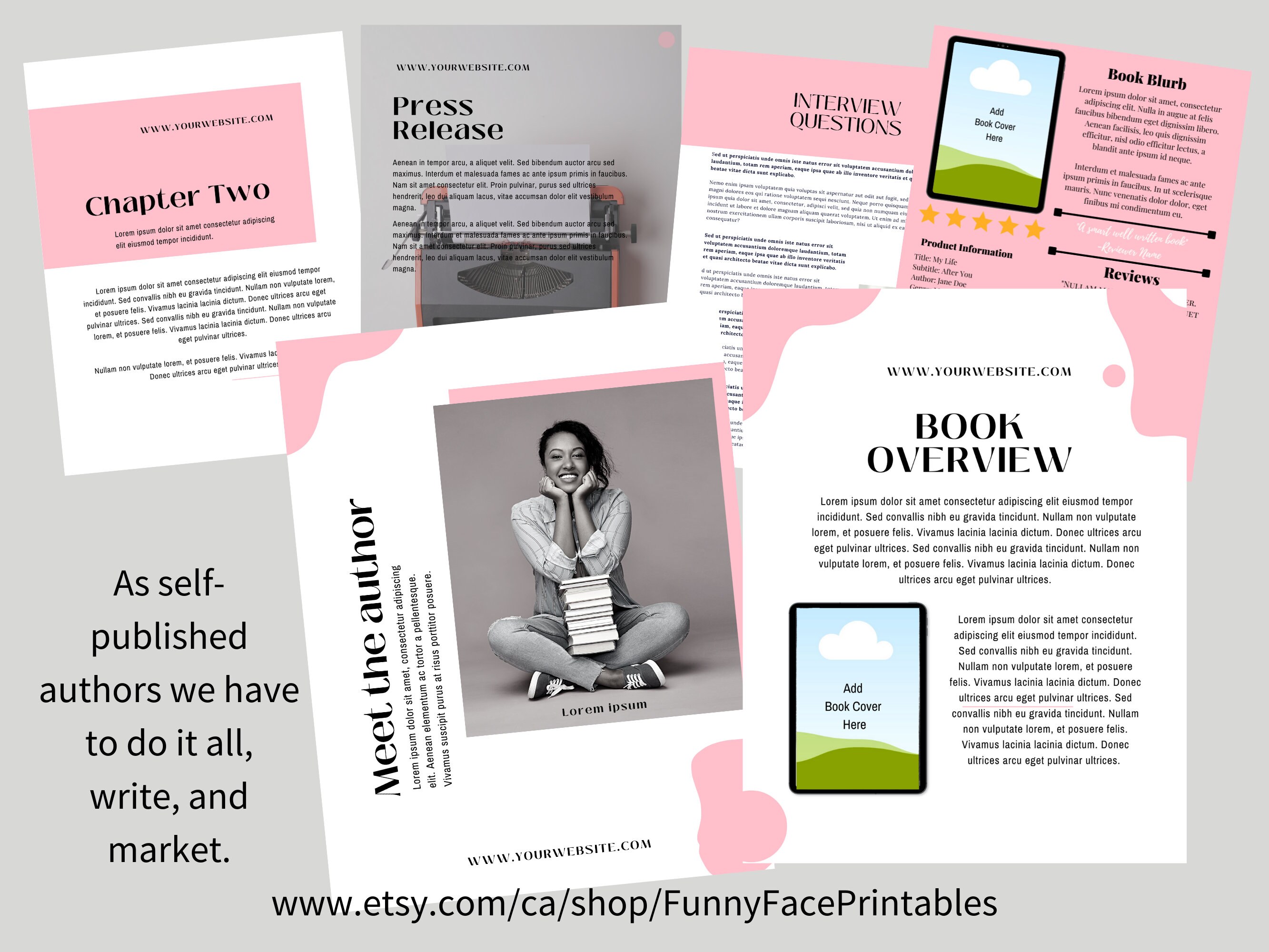 Author Media Kit Template for Writers Canva Author Media Kit Etsy