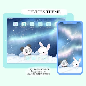 galaxy pastel wallpaper for Ipad phone, kawaii theme for phone, cute background and icons for ios and android