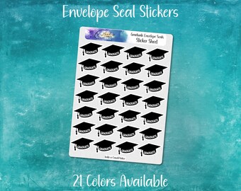 Graduation Cap Envelope Seals | Stickers for Graduate Celebration Announcements