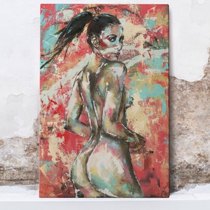 SHAYNA - Abstract Sensual Woman  Canvas Painting Print Framed Pictures Wall Art Bedroom Living Room Home Decoration Modern Art
