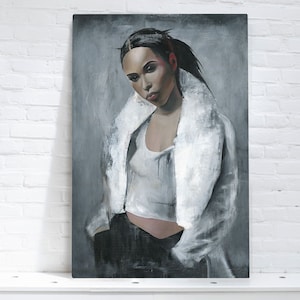 AALIYAH - Woman  Canvas Painting Print Framed Pictures Wall Art Bedroom Living Room Home Decoration Modern Art