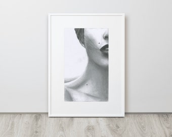 Sensual Woman Portrait: Framed Art Print
