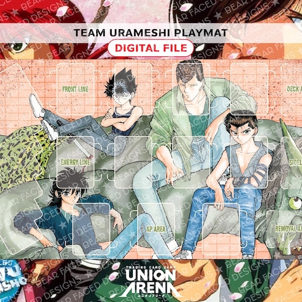 Team Urameshi - YuYu Hakusho - Union Arena - HD Digital Playmat File 24"x14"