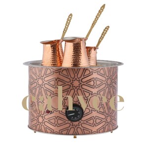 Turkish Sand Coffee Machine 32x25 cm, Copper Handmade, Traditional with pots