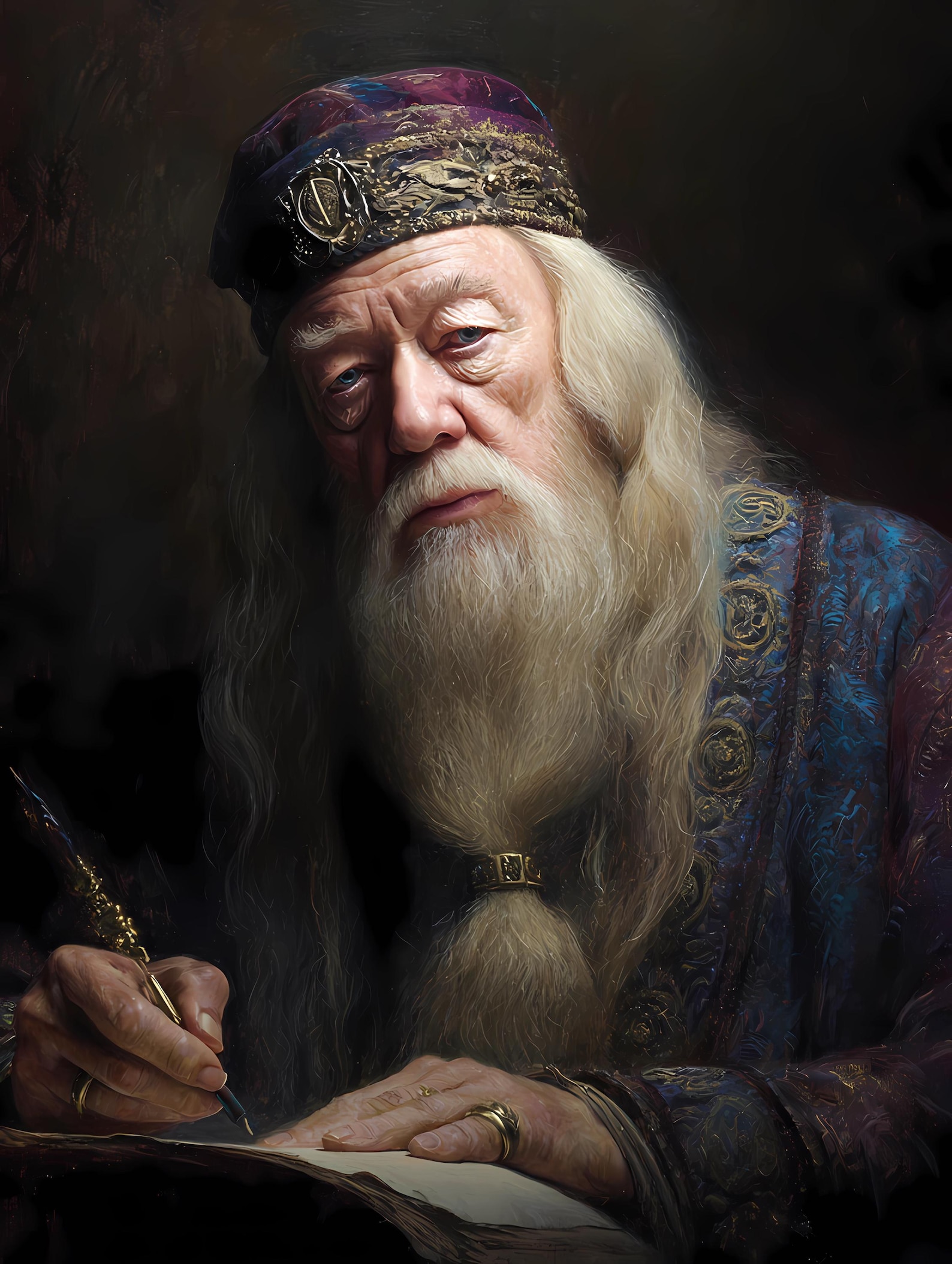 Ren Wizard Renaissance Wizard Headmaster Portrait: Fantasy Home Decor (digital ...