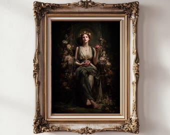 Greek Goddess Persephone Renaissance Style Painting