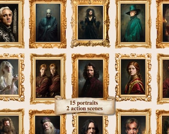 Arte de la Escuela de Magos del Renacimiento: Colección de Retratos de la Academia Oscura (Descarga digital)