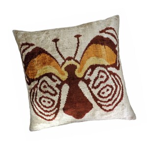Butterfly Silk Velvet Ikat Throw Pillow Cover 24 X 24 - Etsy