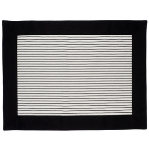 Black Placemats With Stripes, Set of 4