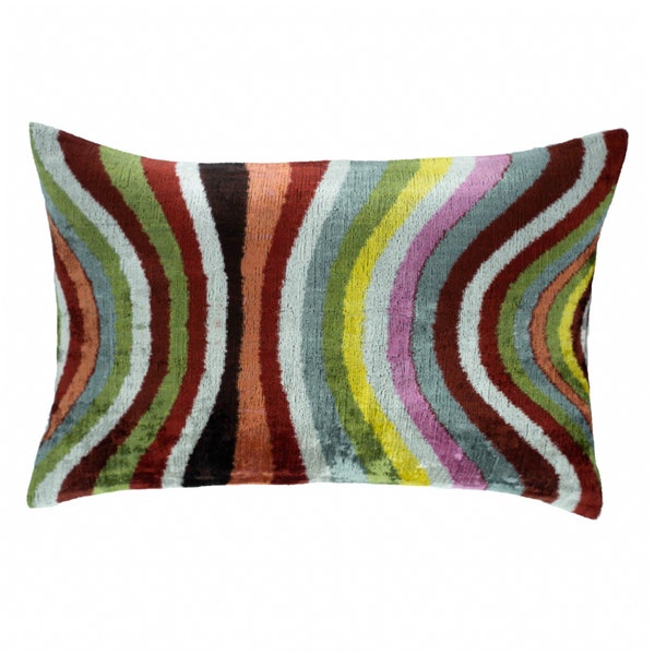 Pauli Silk Velvet Ikat Pillow, 16" X 24" Case Only