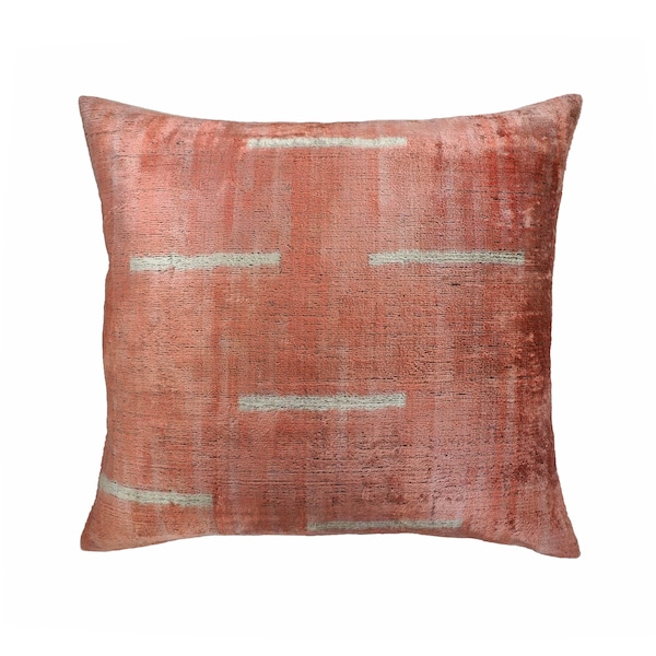 Nostalgia Silk Velvet Ikat Throw Pillow, 20 X 20