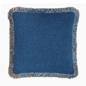 Azure Fringed Throw Pillow, 20&quot; X 20&quot;