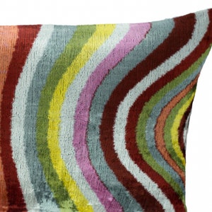 Pauli Silk Velvet Ikat Pillow, 16" X 24" Case Only