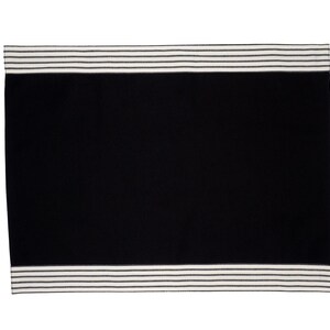 Black Placemats With Top & Bottom Stripes, Set of 4