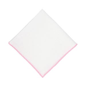 Linen Napkins With Pink Stitch Edges Set of 4