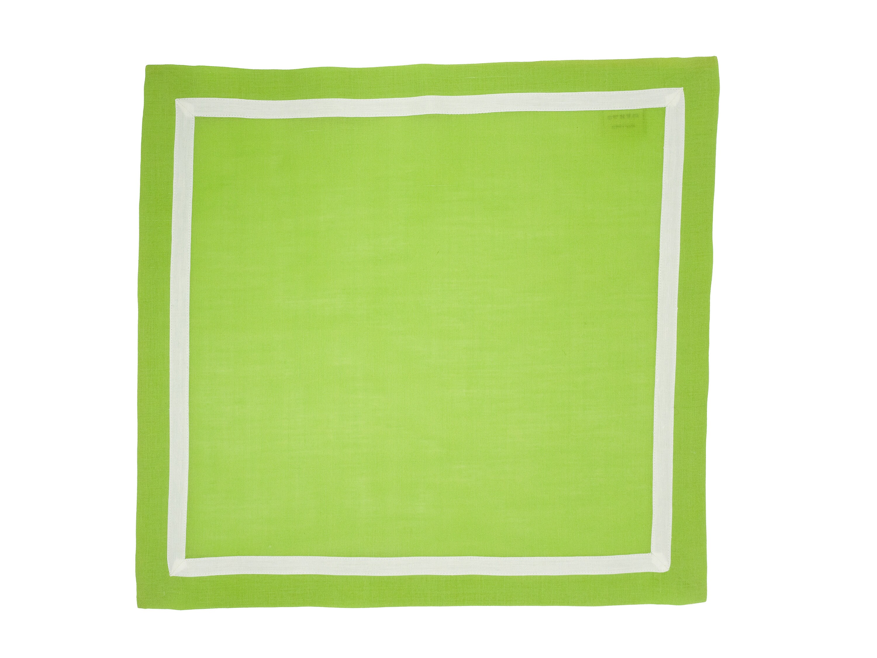 Green Linen Napkins With White Borders 18 X 18 Etsy