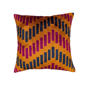 Jackpot Seidensamt Ikat Kissen, 20&quot; X 20&quot;, Nur Hülle