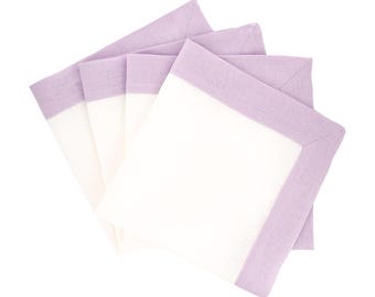 Lila linneservetter, set om 4