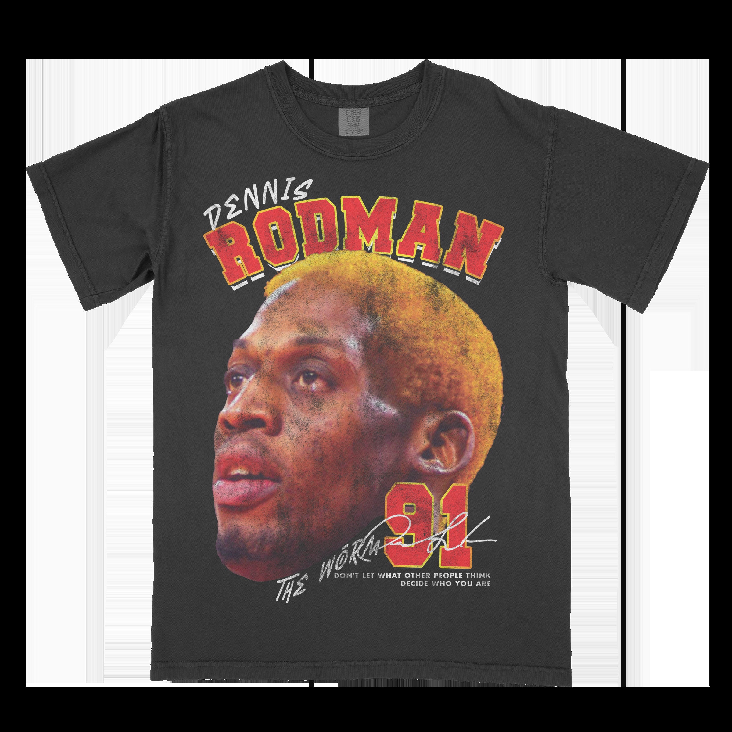 VTG Nike Dennis Rodman Green Hair Big Head T-shirt 