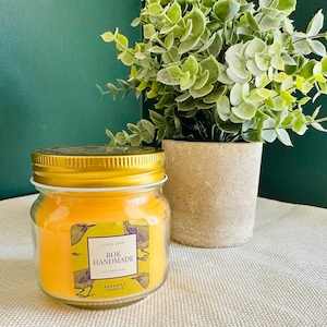 Mason Jar Candles. 8oz Pure Beeswax Candle. 100% Beeswax Candle in Mason Jar. 8oz Mason Jar Candle. Clean burning candle.