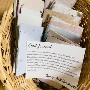 Pocket Seed Journal: Handmade Rag Cotton Paper (Bulk)