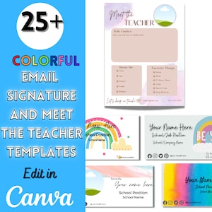 Colorful Meet the Teacher and Email Signature Template Bundle