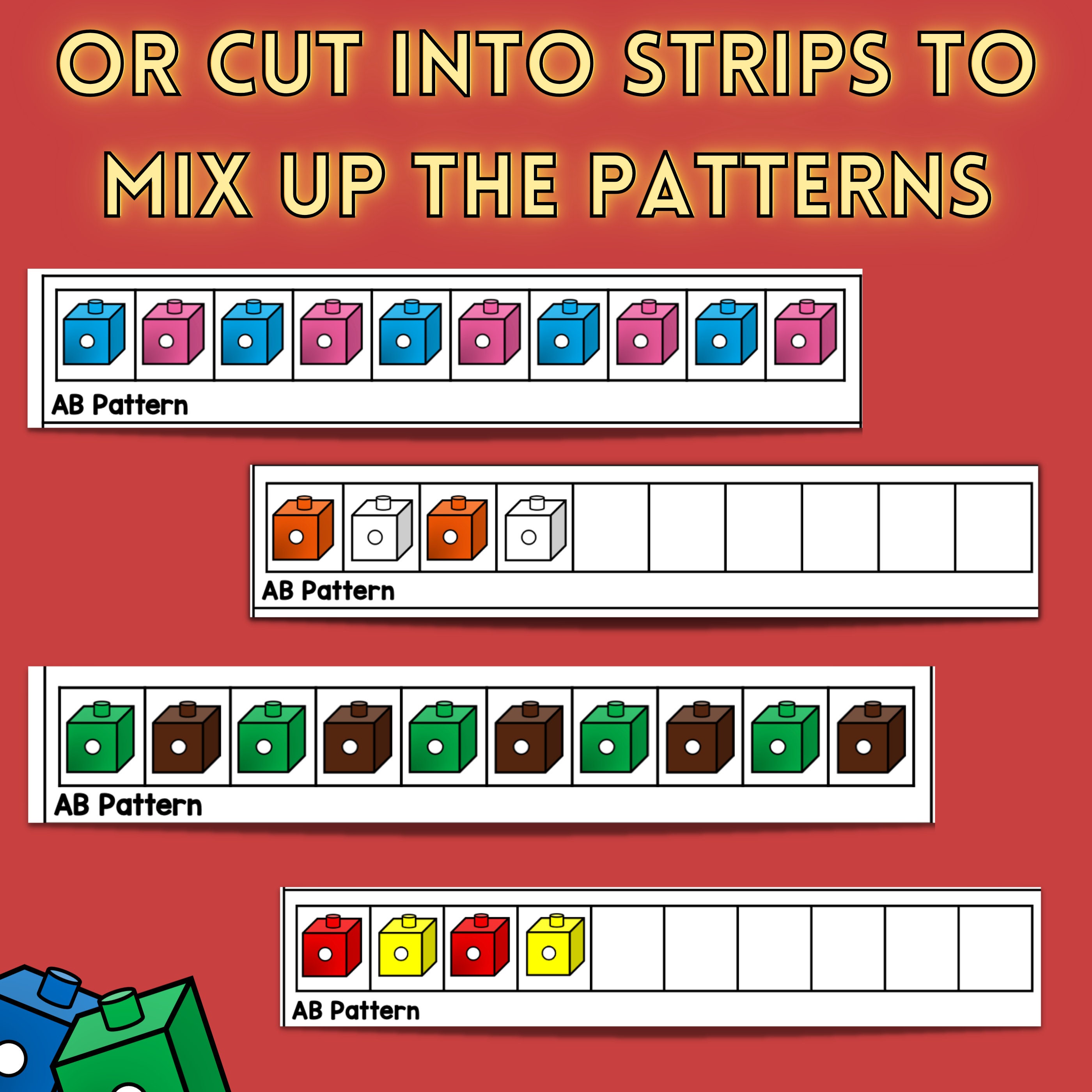 Connecting Cube Patterns Pattern Center Patterns Preschool Math ...