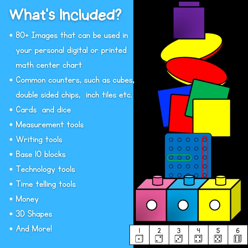 Math Centers Clip Art Images for Rotation Charts Digital or Print Etsy