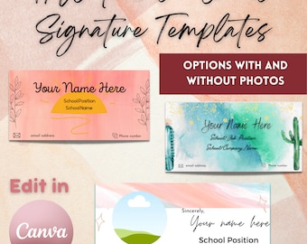 14 Watercolor Email Signature Templates | Editable in Canva