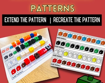 Connecting Cube Patterns | Pattern Center | Patterns Preschool Math | Kindergarten Math Center | Low Prep Math Station | Hands on Learning