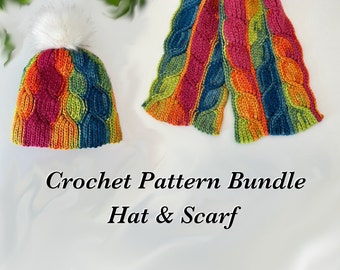 Lot de patrons : bonnet et écharpe au crochet