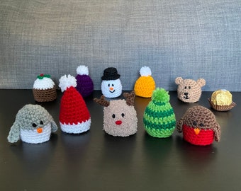 Ferrero Rocher Cover / Bottle Hat, Christmas Hat, Snowman, Reindeer, Bobble Hat, Christmas Pudding, Penguin, Robin, Bear