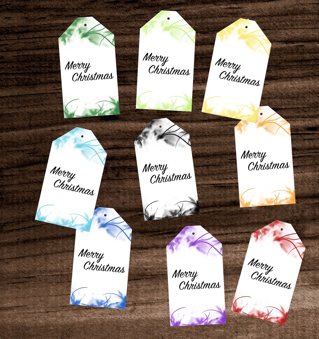 Printable Gift Tags for Christmas Elegant Abstract Design Etsy