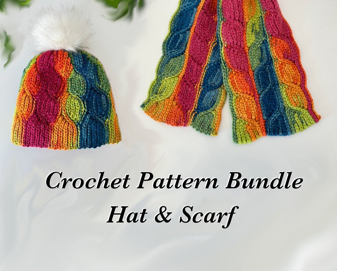 Pattern Bundle: Hat and Scarf Cable Optic Crochet Pattern (english ...