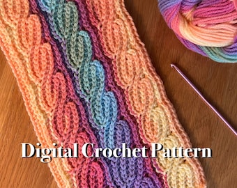 Double braid crochet scarf / blanket pattern, make any size