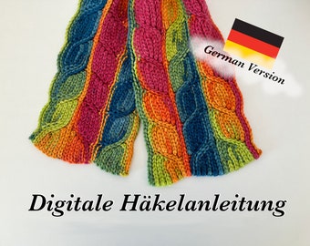 Deutsche Häkelanleitung: Decke / Schal in Strickoptik