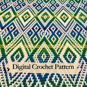 Blanket Pattern &quot;Diamonds&quot; for Mosaic Overlay Crochet