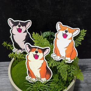 Corgi Gradient Waterproof Vinyl Stickers