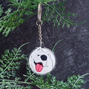 Samoyed Acrylic Keychain Charm