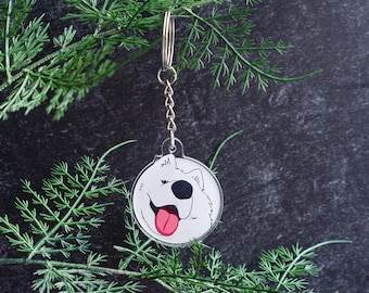 Samoyed Acrylic Keychain Charm