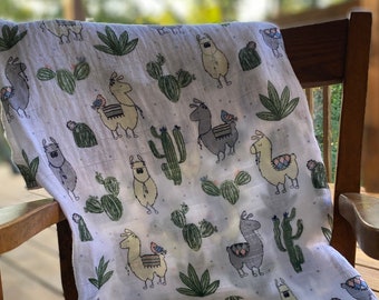 llama swaddle blanket