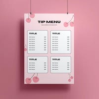 Pixel Onlyfans Tip Menu Canva Template | Editable Price List for