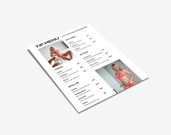 Minimalist Tip Menu Template for OnlyFans | Clean White Editable Canva Design