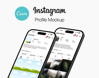 Instagram Profile Mock-up Editable Canva Templates