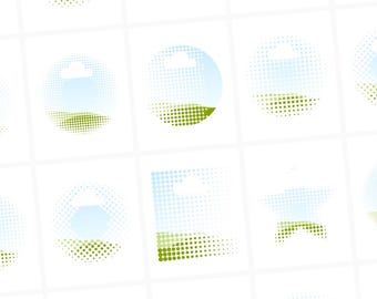 Canva Halftone Frames | 19 Comic Style Image Templates