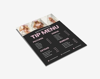 Onlyfans-tipmenu | Volledig bewerkbaar tipmenu voor makers van Onlyfans