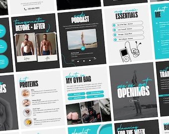 26 Fitnessmallar | Personlig Tränare Gymcoach Canva-mallar