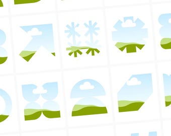 Geometric Image Frames | 51 Urban Canva Templates (Digital Download)